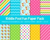 Kiddie Pool Fun Digital Printable Paper Pack - For Commercial or Personal Use