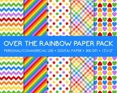 Rainbow Digital Printable Paper Pack - For Commercial or Personal Use