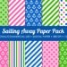 Sailing Away Digital Printable Paper Pack - For Commercial or Personal Use