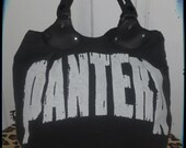 FREE SHIPPING Upcycled Handmade Vintage Pantera Band Tshirt Vinyl Repurposed Bag Purse