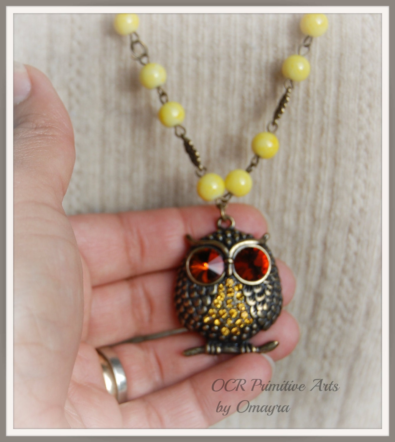 Owl necklaces  Big amber eyes Unique OOak  handmade specially for you chic couture fashion trend