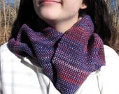 Purples Shortie Handspun Woven scarf