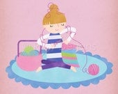 Little Knitter - 8 x 10 Archival Print