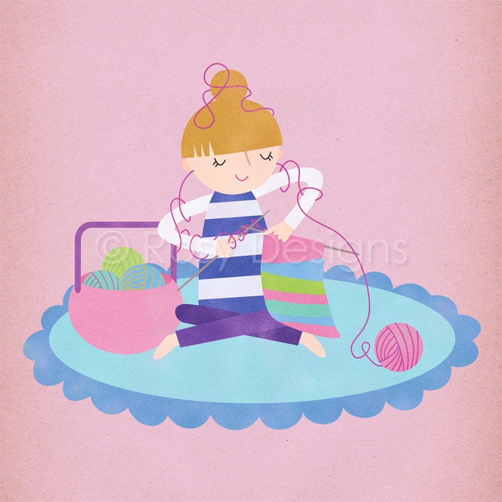 Little Knitter - 8 x 10 Archival Print