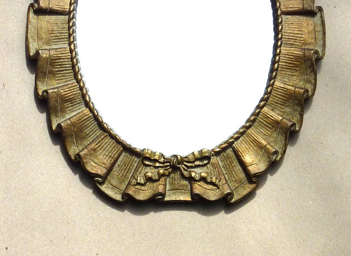 Syroco Vintage Mustard Gold Ribbons and Bows MIRROR,  , , ,