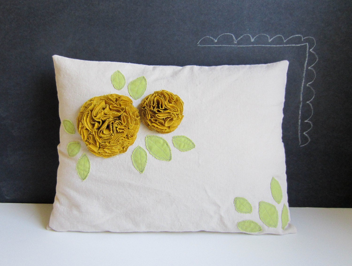 Golden chrysanthemum lumbar pillow cover