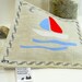 Organic Herb Filled Linen Sachet wih Original Sailboat Design Applique - Seaside Dreams Scented