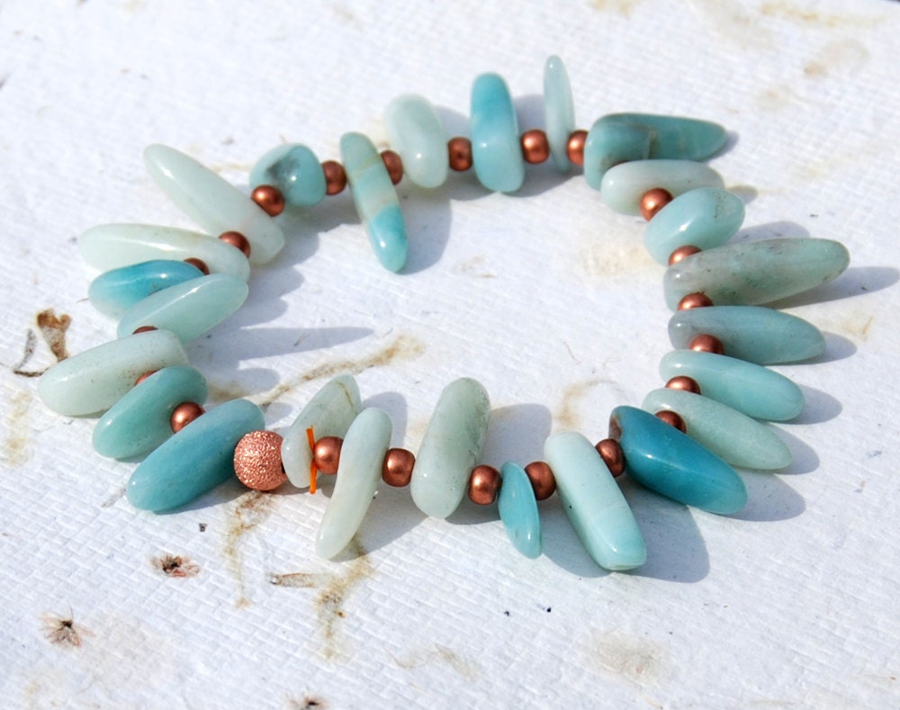 Amazonite and Copper Dagger Bracelet
