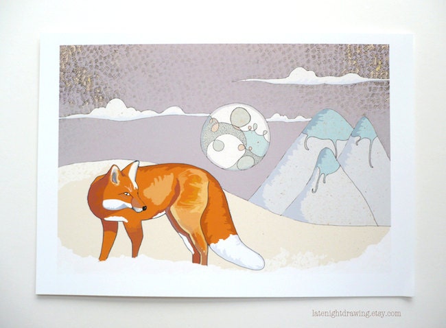 Once I Was, Dreamy Mountain Fox 6' x 8' Art Print