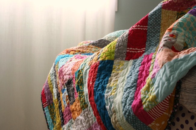 Large Scrappy Patchwork Quilt