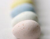 Easter Eggs Photograph chocolate pastel speckled candy pink blue white yellow home decor 8x10 - FirstLightPhoto