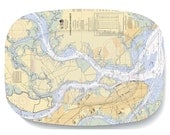 Charleston Nautical Chart Melamine Platter - 1 platter