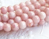 Czech beads, 4mm pink round druk beads, lot of (2) strands of (50) beads each - JH116