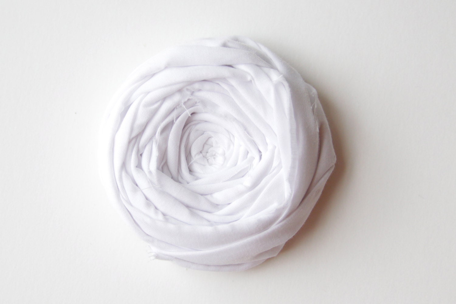 Large White Flower Brooch Rosette Brooch Pin Simple White Cotton Flower Pin 2.75 inches