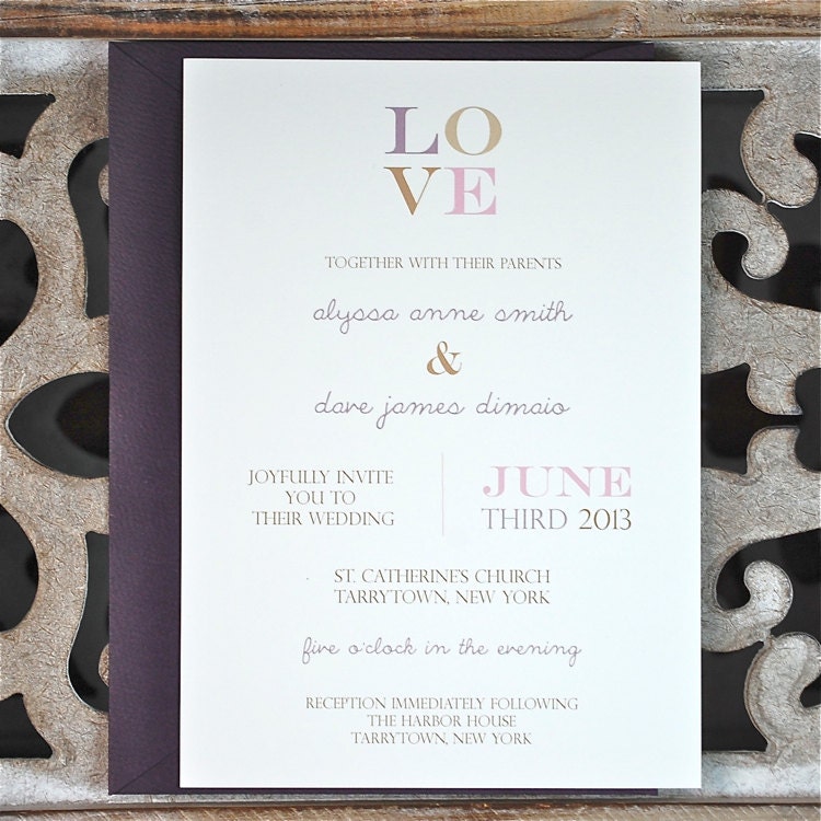 Wedding Invitations / Wedding Invitation  - It's Only Love