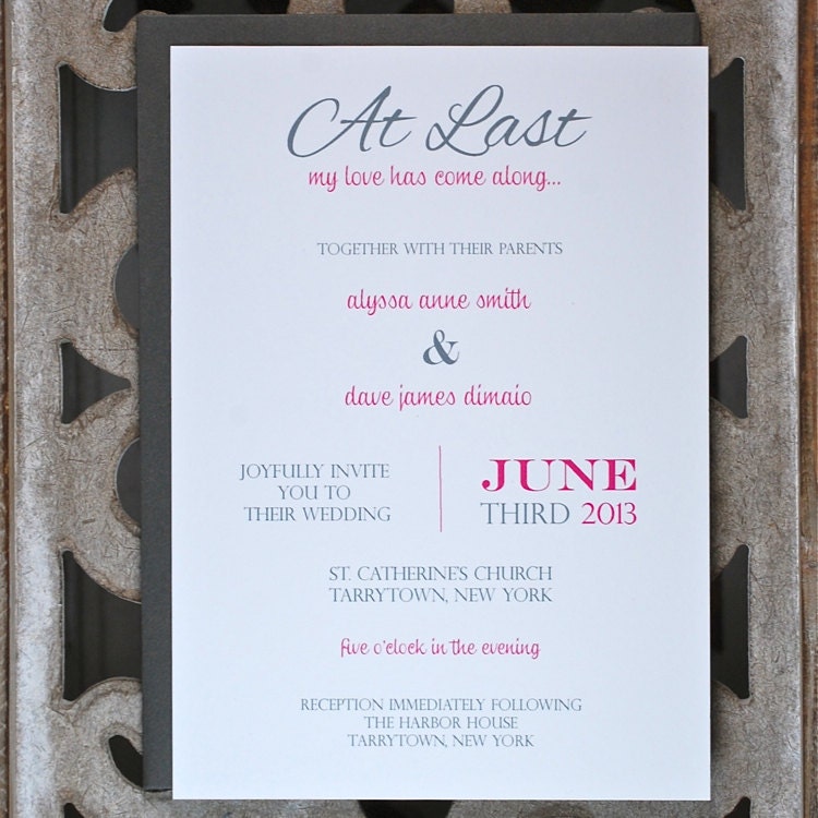Wedding Invitations / Wedding Invites / Wedding Invitation Set - At Last  Wedding Invitation