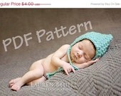 Sale Crochet pixie bonnet pattern, newborn bonnet pattern, baby hat crochet pattern, hat to sell, easy crochet pattern