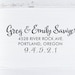 Custom Address Stamp - Calligraphy Stamp Eco Mount - wedding stamp - housewarming gift - Sawyer