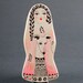 Greyhound and Little Girl Brooch / Animal Pin / Pink Clay Brooch