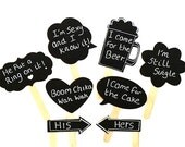 Cute Chalkboard Photo Booth Props 8  Speech Bubble Props Chalk board Photobooth Props Set of 8 Wedding Photo Props Decoration