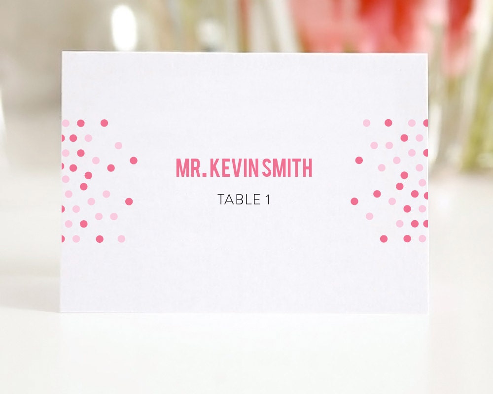 Wedding Place Cards Escort Cards or Seating Cards - Confetti Design - Deposit to Get Started