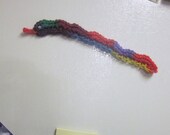 Crocheted Slithery Snake Refrigerator Magnet Rainbow Colored
