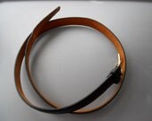 Vintage Retro Black Embossed Leather Belt 35 inches, Made in USA, womens large