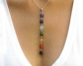 Chakra Necklace, Chakra Pendant, Chakra Jewlery, Yoga Jewelry in Gemstones and Sterling Silver