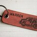 Custom Mini Cooper leather luggage tag - add text of your choice - personalized travel tags or key ring