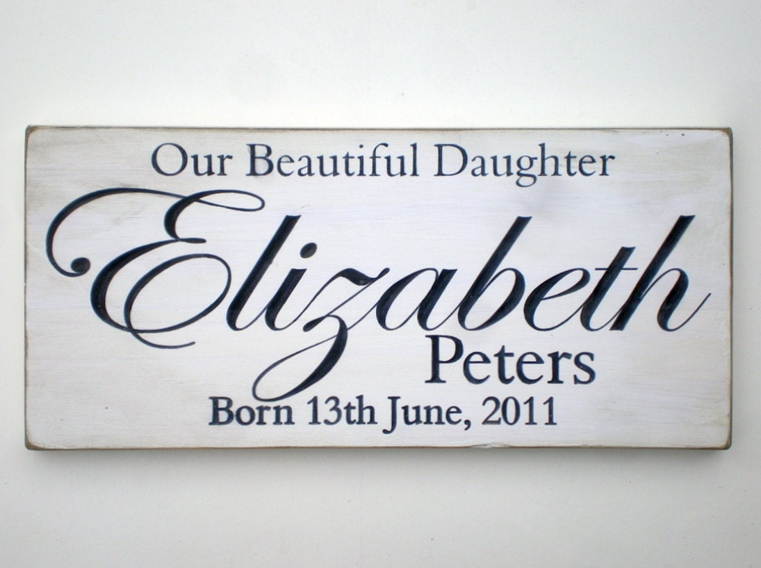 Personalized Name Commemorative Birth Carved Wood Sign