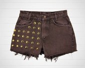 Studded Shorts Shorts / Vintage Levis High Waisted Denim Shorts Cut Offs / 28 Waist / Hipster Urban Outfitters Style