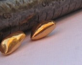Gold Studs Earrings Gold Post  Earrings Oval Gold Earrings