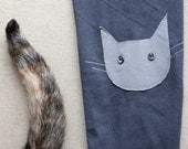 Cat Elbow Patch - Upgrade for boyfriend sweater, grey cardigan for women