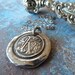 Personalized Necklace. Monogram initial Wax Seal. Any Letter. Fine Silver Jewelry. Made to Order