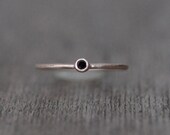 Black Diamond and Rose 14 Karat Gold Ring