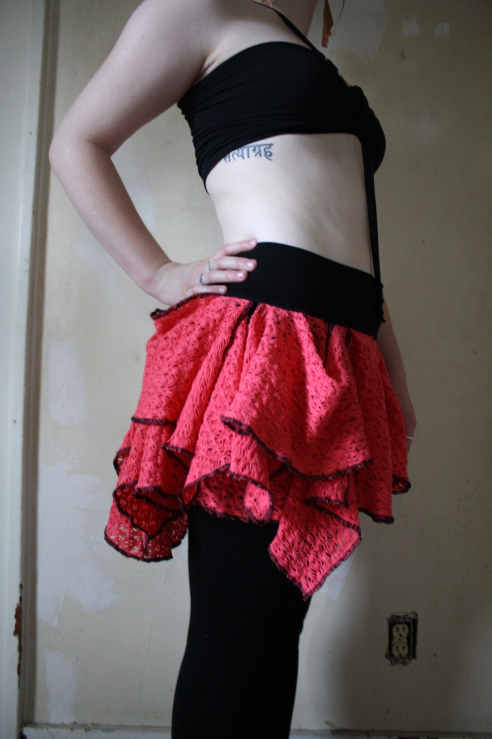 Hot Pink Swoop Dance Skirt
