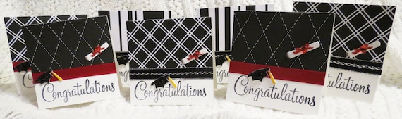 Buy gift tags and cards handmade - Graduation Gift Tag Cards Handmade Black and White set of 12