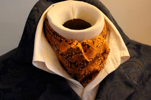 Pure Cotton - Bronze Paisley - DAY Cravat Victorian Ascot Tie Cravat