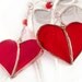 Two Stained Glass Heart Sun Catcher Red Handmade OOAK