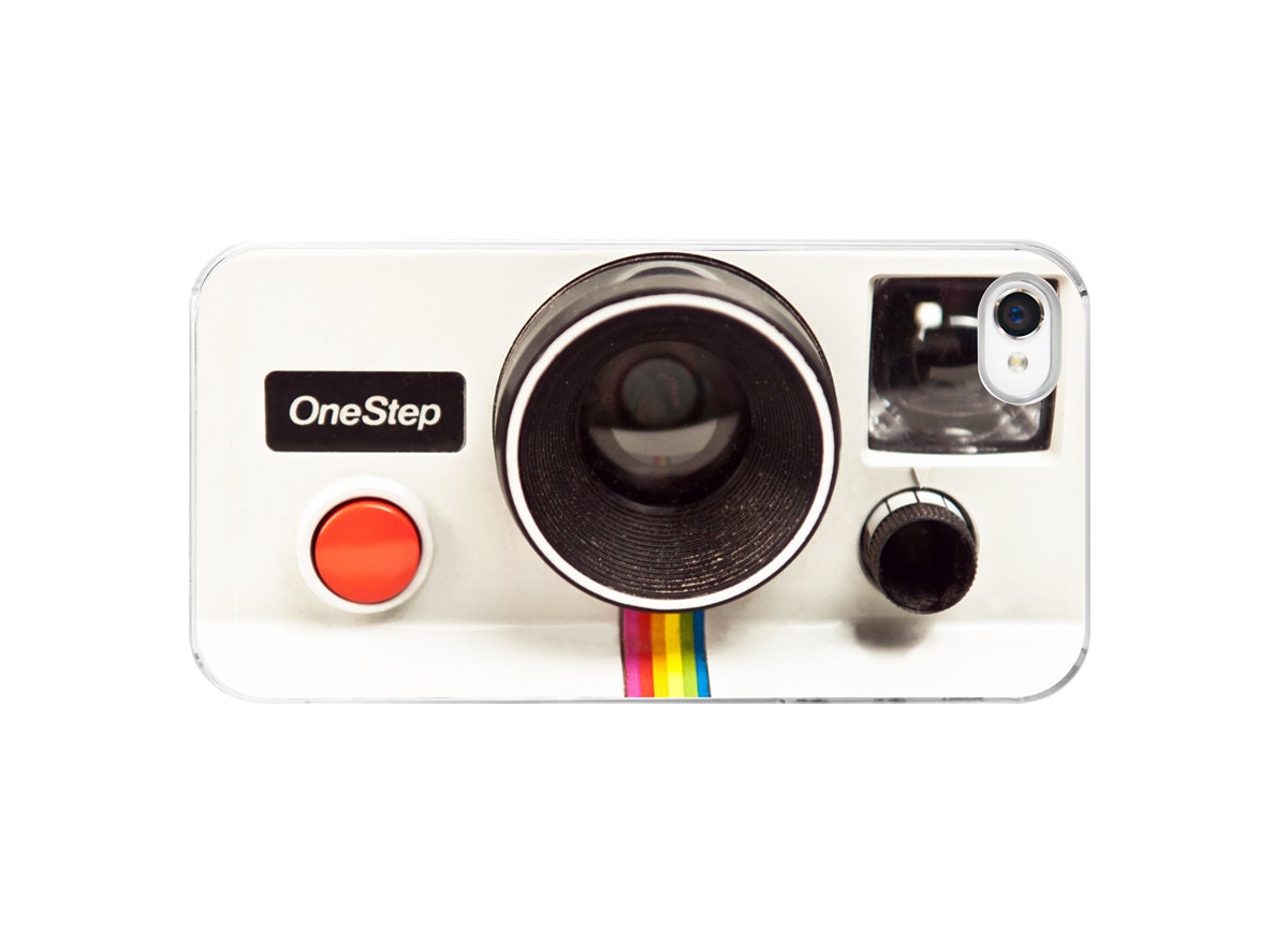iPhone 4 Case vintage Polaroid iphone 4s cover case iphone case One-Step Land Camera SX-70 rainbow white red orange yellow blue purple
