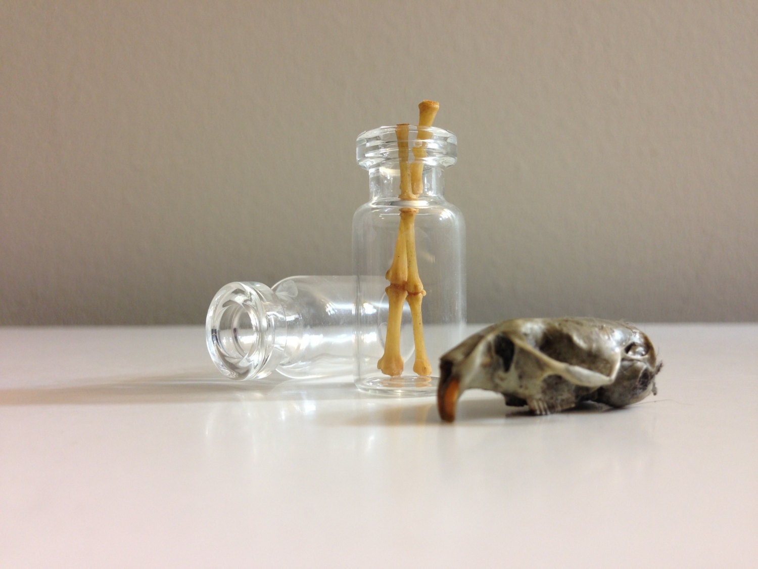 Tiny Glass Bottles (set of three)