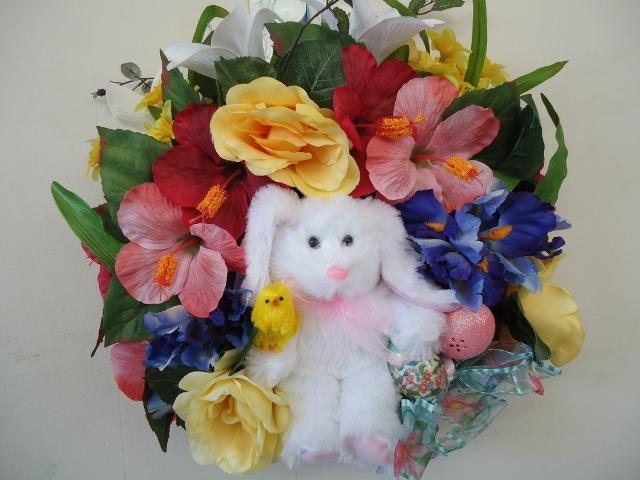 Easter Wreath New Handmade Beautiful Decoration Is Spring Time Silk Flowers
