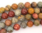 Picasso Colorful Jasper nature art round beads 10 mm - 10 beads - GM180
