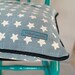 Blue Linen Star pillow with Denim details