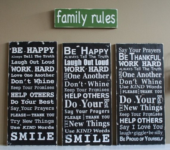 Design Your Own Family Rules Typography Word Art Sign
