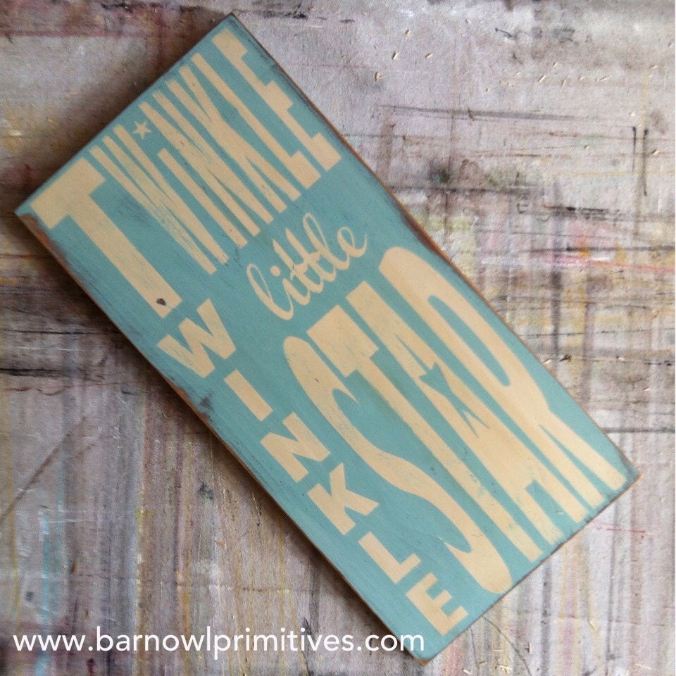 Twinkle Twinkle Little Star Typography Word Art Sign - The Perfect Sign for a Nursery