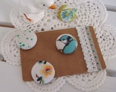 Fabric Button Magnet Set - Blue (255)