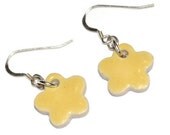 Lemon Yellow Flower Earrings Ceramic flower