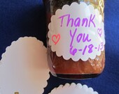 Removable White Dry Erase Labels - Jar Labels- Scallop Oval Vinyl Labels- Reusable Stickers-Wedding Guest Table Signs