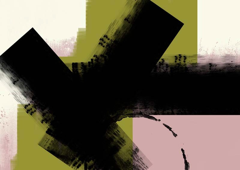 Digital Art Print  A3 A4   Pink and Green Abstract No. 1